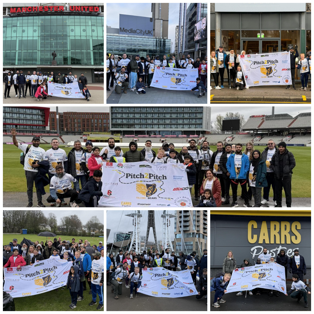 Announcement graphic for Astley Bridge Cricket Club featuring Morgan Duffy. Morgan is in the centre wearing a cricket top holding a bat. A smaller black-and-white action shot of him batting is placed on the right.